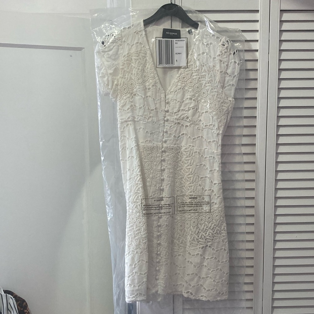NWOT The Kooples cream lace boho dress